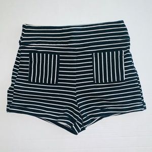 Hollister Tight spandex black white striped shorts